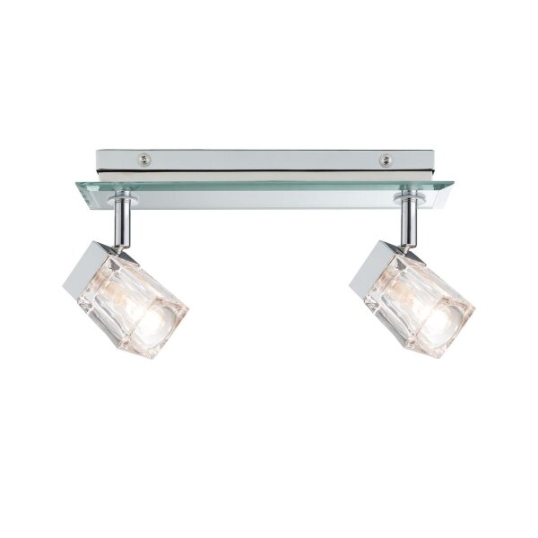Paulmann WallCeiling Trabani IP44 max. 2x20W G9 Chrom/Transparent 230V Metall/Glas