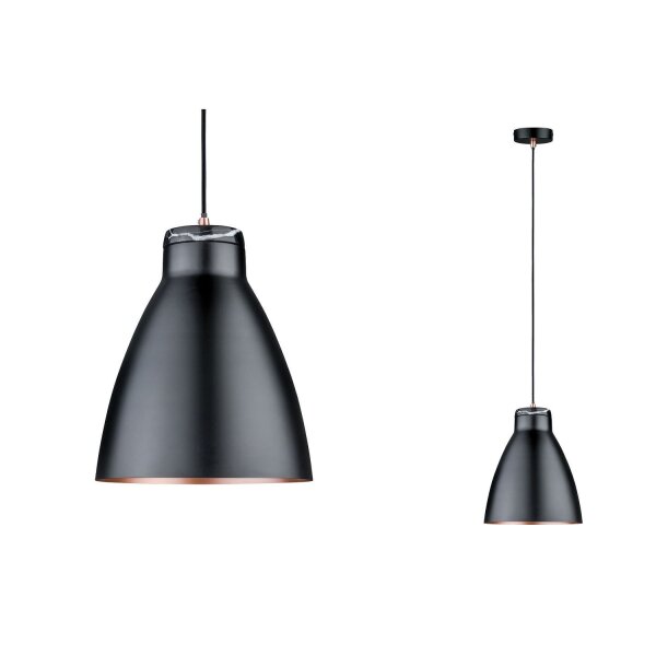 Paulmann Neordic Roald Pendelleuchte max 1x20W E27 Schwarz matt/Kupfer matt 230V Metall/Marmor
