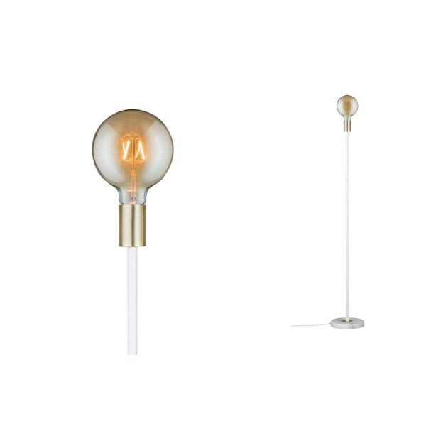 Paulmann Neordic Nordin Stehleuchte max.1x20W E27 Weiß/Gold matt 230V Marmor/Metall