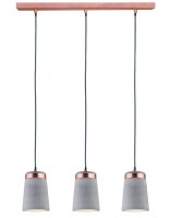 Paulmann Neordic Stig Pendelleuchte max.3x20W E27 Grau/Kupfer matt 230V Beton/Metall