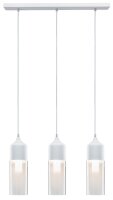 Paulmann Neordic Vanja Pendelleuchte max.3x20W E27 Weiß matt/Klar 230V Glas/Metall