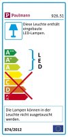 926.51 Premium EBL Set Luca IP44 39° starr 12,6W 1,4A 230V LED Chrom Schwarz Alu
