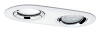 Paulmann Premium Einbauleuchten Set Nova IP65 schwenkbar oval LED 2x7W 230V GU10 51mm Weiß m-Chrom/Alu Zi