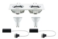 Paulmann Prem Einbauleuchten Set Nova IP65 schwenkbar LED 1x2x7W 230V GU10 51mm Weiß m-Chrom/Alu Zi