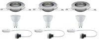 Paulmann Einbauleuchten Set rund starr LED 3x4,5W 230V Eisen gebürstet/Metall