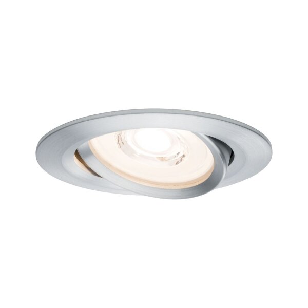 Paulmann Premium Einbauleuchten Set Reflector Coin rund schwenkbar dimmbar LED 3x6,8W 230V Alu gedreht/Alu