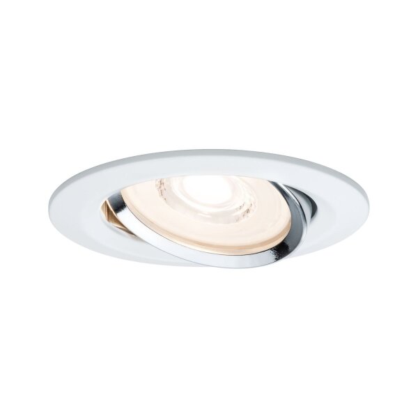 1x  Paulmann Premium Einbauleuchten Einbau Lampe Set Coin rund schwenkbar dimmbar LED 6,8W 230V Weiß Chrom