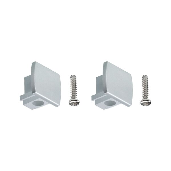 Paulmann URail Universal Endcap 2er Pack Chrom matt Kunststoff