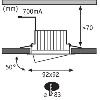 998.73  Paulmann Premium EBL Set Helia eckig schwb 4000K LED 8,7W230V/700mA92x92mm Alu geb Ws matt Alu