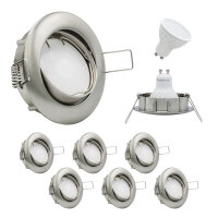 MILI 6er Set Einbauleuchtenn 3W GU10 3000K 230V Eisen...