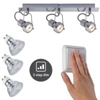 Paulmann Techno II Deckenleuchten  inkl. dimmbare LED Leuchtmittel 3-Stufen dimmbar in Warmweiss je 480 Lumen entspricht 50W Helligkeit, 3Step 100/50/10%