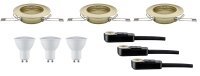TIP NicePrice Einbauleuchten Set LED starr 3x3W 230V GU10 51mm Messing gebürstet