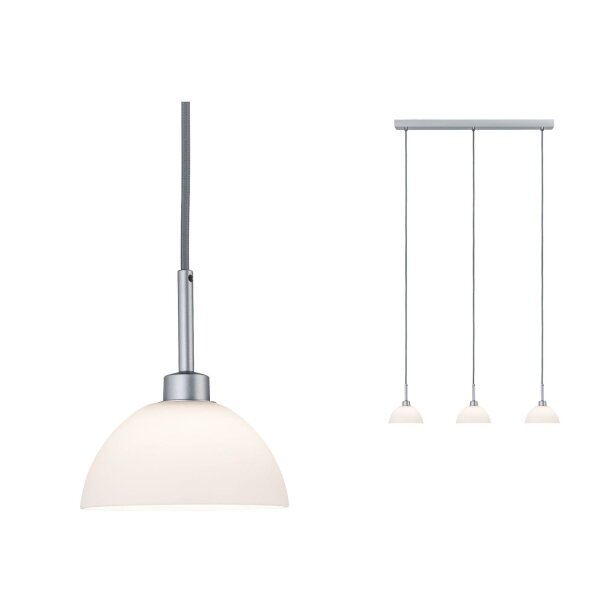 Paulmann Parana Pendelleuchte max.3x40W GU10 Weiß/Chrom matt 230V Glas/Metall