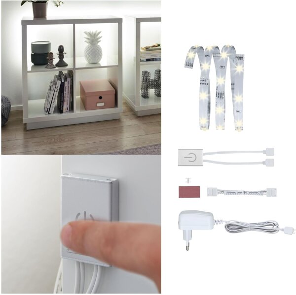 Paulmann Function YourLED Eco Comfort Set Touch Sensor 1m warmweiß 2,4W 12V DC Weiß/Kunststoff