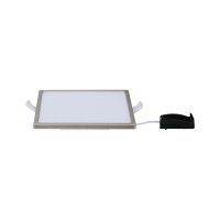 Paulmann Einbauleuchten Set Panel Areo eckig dimmbar IP44 1x12W 3000K 230V 180x180mm Nickel matt/Kunststoff