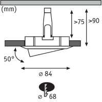 Paulmann Einbauleuchten Set Nova rund schwenkbar LED 3stepdim 3x6,5W 230V GU10 51mm Alu gedreht/Alu