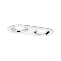 Paulmann Einbauleuchten Nova Plus IP65 schwenkbar 2x6W 230V 4000K GU10 51mm Weiß matt chrom/Alu Zink