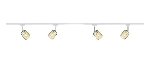 Paulmann U-Rail Komplett Set 4 Spots wählbar Blossom TecLED chrom matt oder weiss