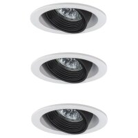 3x  Paulmann Premium Einbauleuchtenn Daz rund dimmbar schwenkbar 8W LED 230V GU10 Weiß m./Schw. 926.81.3.LED 2700K