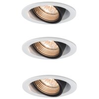 3x  Paulmann Premium Einbauleuchten Daz rund schwenkbar...