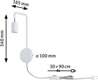 WallCeiling Calvani WL max 1x40W E27 Weiß 230V Metall