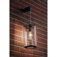 3x Outdoor 230V Wandleuchte IP44 E27 Klarglas/Grau ohne LM