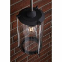3x Outdoor 230V Wandleuchte IP44 E27 Klarglas/Grau ohne LM