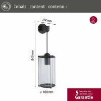 3x Outdoor 230V Wandleuchte IP44 E27 Klarglas/Grau ohne LM