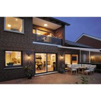 3x Outdoor 230V Wandleuchte IP44 E27 Klarglas/Grau ohne LM