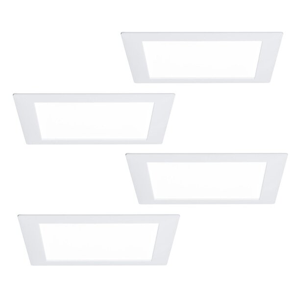 4 x Einbaupanel Neutralweiß 8W Verbrauch 550lm = 60W Licht Eckig weiß 4000K