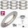 Paulmann Einbauleuchten Set rund starr LED 9x4,5W 230V Eisen gebürstet/Metall 9x340Lumen