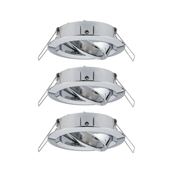 3er Pack  Paulmann Nova 924.88 Einbauleuchten schwenkbar max. 10W Chrom