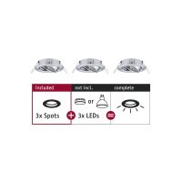 3er Pack  Paulmann Nova 924.88 Einbauleuchten schwenkbar max. 10W Chrom