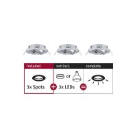3er Pack  Paulmann Nova 924.88 Einbauleuchten schwenkbar max. 10W Chrom
