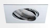 9x 5W Paulmann Einbauleuchten Set Coin Satin eckig schwenkbar inkl Mili LED 3000K, 51mm Chrom/Alu Zink Silber Einbau Warmweiss