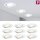 9er Set Einbauspot inkl. LED Leuchtmittel GU10 je 425 Lumen warmweiß 2700K 6,5W Verbrauch einbauspot weiss schwenkbar