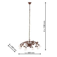 Leuchten Direkt 14491-48 "Mathilda" Pendelleuchte, Rost-Optik, 10xG9 40W, Innenleuchte, IP20