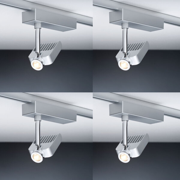 4er Set  Paulmann URail Schienensystem Spot Vision II 1x10W Chrom matt/Chrom 230V Metall