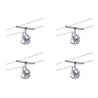 4er Set Paulmann Halogen Seilspot GU5,3 chrom matt inkl....