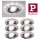 6er Set Einbauleuchtenn Eisen gebürstet kaltweiss 6x 4,5W LED GU10 + 6x1W LED Ring 6400K