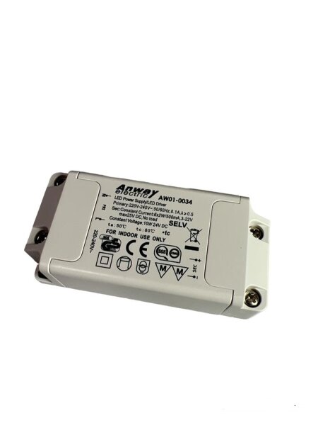 AW01-0037 ANWAY LED Trafo 33V DC 15W 500mA Gleichstrom  Weiss Driver