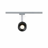 4er Set  Paulmann URail LED Schienenspot Pane Einzelspot 400 lumen 7,4W 2700K dimmbar 230V Schwarz Chrom matt 95374 entspricht 50W Licht