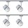 4er Set  Paulmann 969.35 URail Spot Oculus 2x5W Chrom matt 230V Metall dimmbar 2700K entspricht 2x 40W Licht 2x 300 lm