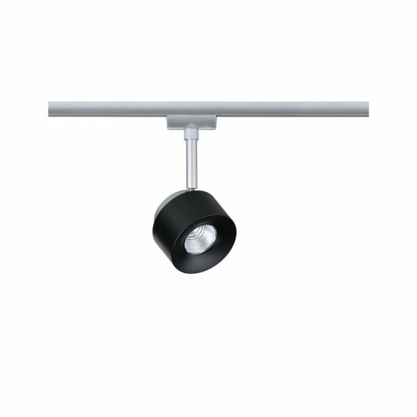 Paulmann URail LED Schienenspot Pane Einzelspot 400 lumen 7,4W 2700K dimmbar 230V Schwarz Chrom matt 95374 entspricht 50W Licht
