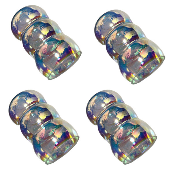 4 x Paulmann Lampenschirm E14 Öffnung ca. 3 cm Wobble Dichroic Glas Ersatzglas, Schirm, Ersatzschirm