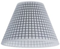 4 x Paulmann Lampenschirm Öffnung ca. 3,3 cm Kegi Weiß Schwarz kariert Glas Ersatzglas, Schirm, Ersatzschirm