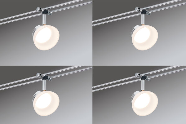 4x Paulmann Rail Systems Spot IceLED I 4W Chrom matt 230V/12V DC
