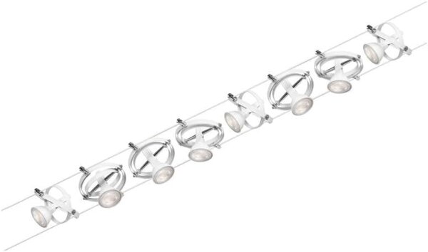944.92 Paulmann Seilsystem Cardan max 8x 7,5W GU5,3 weiss 230/12V 60VA ohne LM