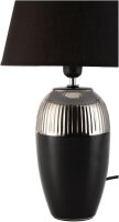 48226 Pauleen Midnight Beauty Tischleuchte handgefertigt Schwarz, Silber Glamour Stoff Keramik E27