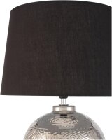 48222 Pauleen Touch of Silver Tischleuchtehandgefertigt Schwarz Silber Glamour Stoff Keramik E14